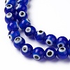 Round Handmade Evil Eye Lampwork Beads Strands LAMP-R114-8mm-02-3