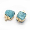 Natural Druzy Quartz Links connectors G-P396-11G-04-2