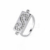 Rectangle with Letter S Rack Plating Alloy Wide Band Rings RJEW-Q163-008B-RS-3