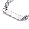 Tarnish Resistant 667 Stainless Steel Figaro Chain ID Bracelets BJEW-G631-02P-3