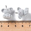 Animal Shape Flocky Resin Pendants RESI-Q229-01B-3