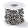 Tarnish Resistant 304 Stainless Steel Rope Chains CHS-G027-08C-P-3
