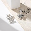 Rack Plating Brass Micro Pave Clear Cubic Zirconia Stud Earrings EJEW-K299-01P-V-3