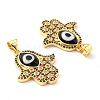 Brass Cubic Zirconia Pendants KK-K338-02G-03-3