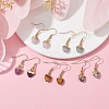 Natural Mixed Gemstone Heart Dangle Earrings EJEW-JE05469-2
