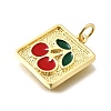 Brass Enamel Pendants KK-Z104-06G-04-2