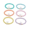 6Pcs Easter Rabbit Acrylic Beaded Stretch Bracelets BJEW-JB11294-1