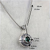 Alloy & Glass Hollow Flat Round Cage Pendant Necklaces for Diffuser Ball LS-FS-WGCD084-01-3