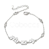Brass Pave Clear Cubic Zirconia Clover Envelope Link Bracelets KK-CBA6980-18P-4