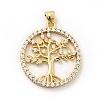 Rack Plating Brass Micro Pave Cubic Zirconia Pendants ZIRC-F129-39G-1