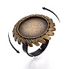 Adjustable Alloy & Iron Bezel Cup Ring Base with Rotatable Tray MAK-T012-11AB-4