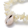 White Shell Chip Beads Charm Stretch Bracelets BJEW-JB03979-2
