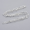 Brass Flat Oval Paperclip Chain Necklace Making MAK-S072-07B-S-2