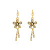 Flower Alloy Crystal Rhinestone Tassel Dangle Earrings FS-WG038B8-01-5