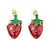 Brass Enamel Pendants KK-R229-07G-01-1