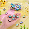 30Pcs Rainbow Iridescent Printed Opaque Acrylic Beads OACR-TA0001-73B-6