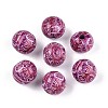 Bohemian Style Printed Schima Wood Beads WOOD-T032-31E-1