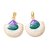 Brass Enamel Pendants KK-CBA8606-02G-1