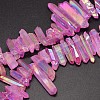 Electroplated Natural Quartz Crystal Beads Strands G-A142-03E-1