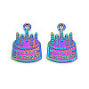 Rainbow Color Alloy Pendants PALLOY-S180-260-NR-2