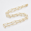 Brass Textured Paperclip Chain Necklace Making MAK-S072-02A-G-2