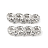 Rack Plating Brass Pave Clear Cubic Zirconia Spacer Bars KK-B088-11C-P-1