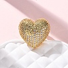 Brass Micro Pave Cubic Zirconia Adjustable Open Cuff Rings for Women RJEW-A072-02G-3