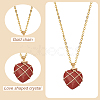 ANATTASOUL 8Pcs 8 Style Natural Mixed Gemstone Heart Pendant Necklaces Set NJEW-AN0001-48-3