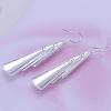 Silver Color Plated Textured Brass Triangle Dangle Earrings EJEW-BB11934-6