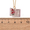 Brass Enamel Book Pendant Necklaces for Women KK-CBAF5B9-01G-06-3