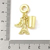 Rack Plating Brass Micro Pave Clear Cubic Zirconia European Dangle Charms KK-S380-26G-3