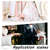 Square Polyester with Plastic Pearl Flower Wedding Finger Ring Display Pillow RDIS-WH0016-24A-5