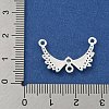 Rack Plating Brass Pave Clear Cubic Zirconia Wing Chandelier Component Links KK-F089-16S-3