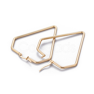 201 Stainless Steel Angular Hoop Earrings EJEW-F219-06B-G-1