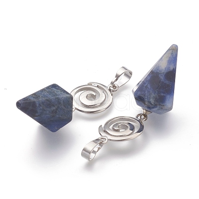 Natural Sodalite Pendants G-O194-10-1