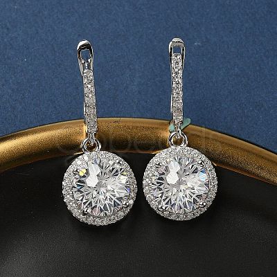 925 Sterling Silver Micro Pave Cubic Zirconia Hoop Earrings EJEW-B147-01B-01-1
