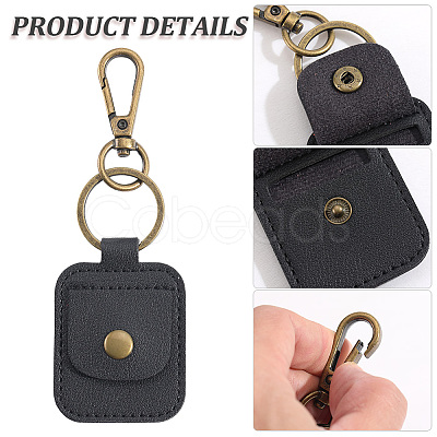 Rectangle PU Leather Ring Holder Pendant Decoration AJEW-WH20054-027A-1