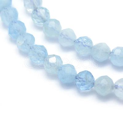 Natural Aquamarine Beads Strands G-E411-19B-3mm-1