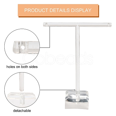 T Bar Organic Glass Earring Display Stand X-EDIS-G001-01-1