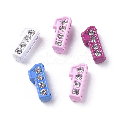 Alloy Rhinestone Slide Charms PALLOY-WH0070-23A-1