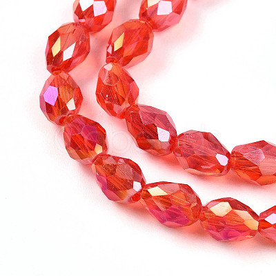 Transparent Electroplate Glass Beads Strands EGLA-N013-T6mm-B29-1