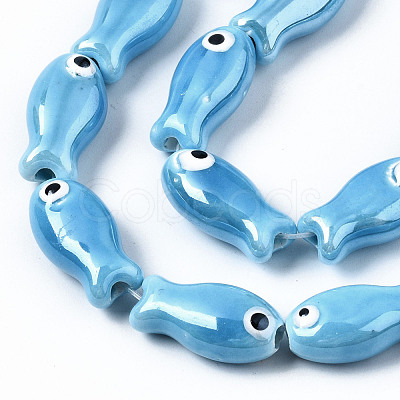 Handmade Porcelain Ceramic Beads Strands PORC-T006-03P-1