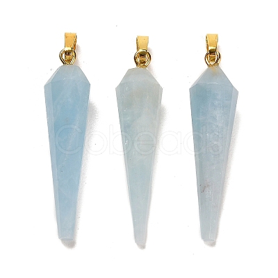 Natural Aquamarine Pointed Pendants G-D089-01G-08-1
