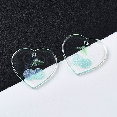 Transparent Resin Pendants RESI-N030-002C-1