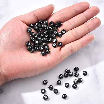 Craft Black Acrylic Beads SACR-YW0001-05-1