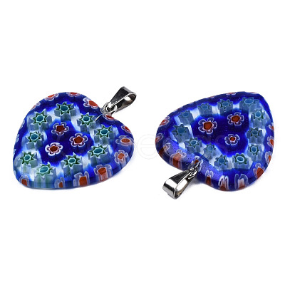 Handmade Millefiori Glass Pendants X-LK-R005-03-1