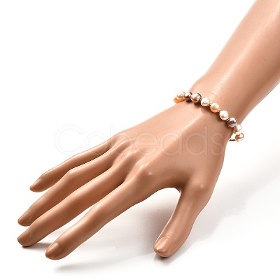 Natural Pearl Beads Adjustable Slider Bracelet for Girl Women Gift X-BJEW-JB06820-02-1