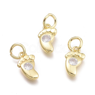 Brass Micro Pave Cubic Zirconia Pendants KK-P187-08-G-1