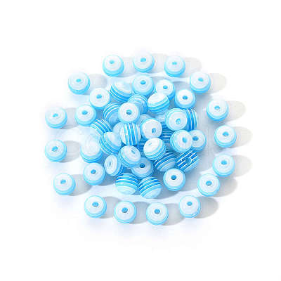 50Pcs Transparent Stripe Resin Beads RESI-YW0001-02E-1