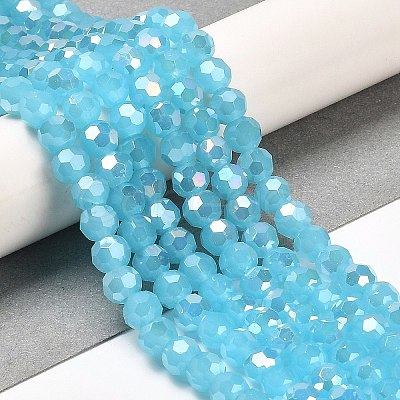 Imitation Jade Glass Beads Stands EGLA-A035-J6mm-B04-1